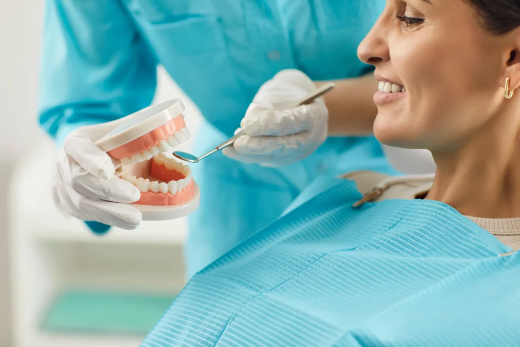 doctor explaining different teeth names